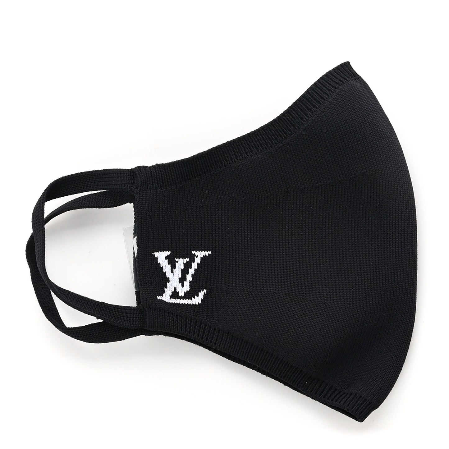 LV Initials Knit Face Mask Black
