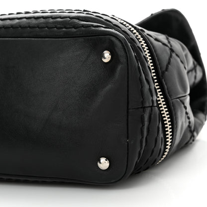 Chanel Calfskin Stitched Large Expandable Flap Bag Black 10 of 14