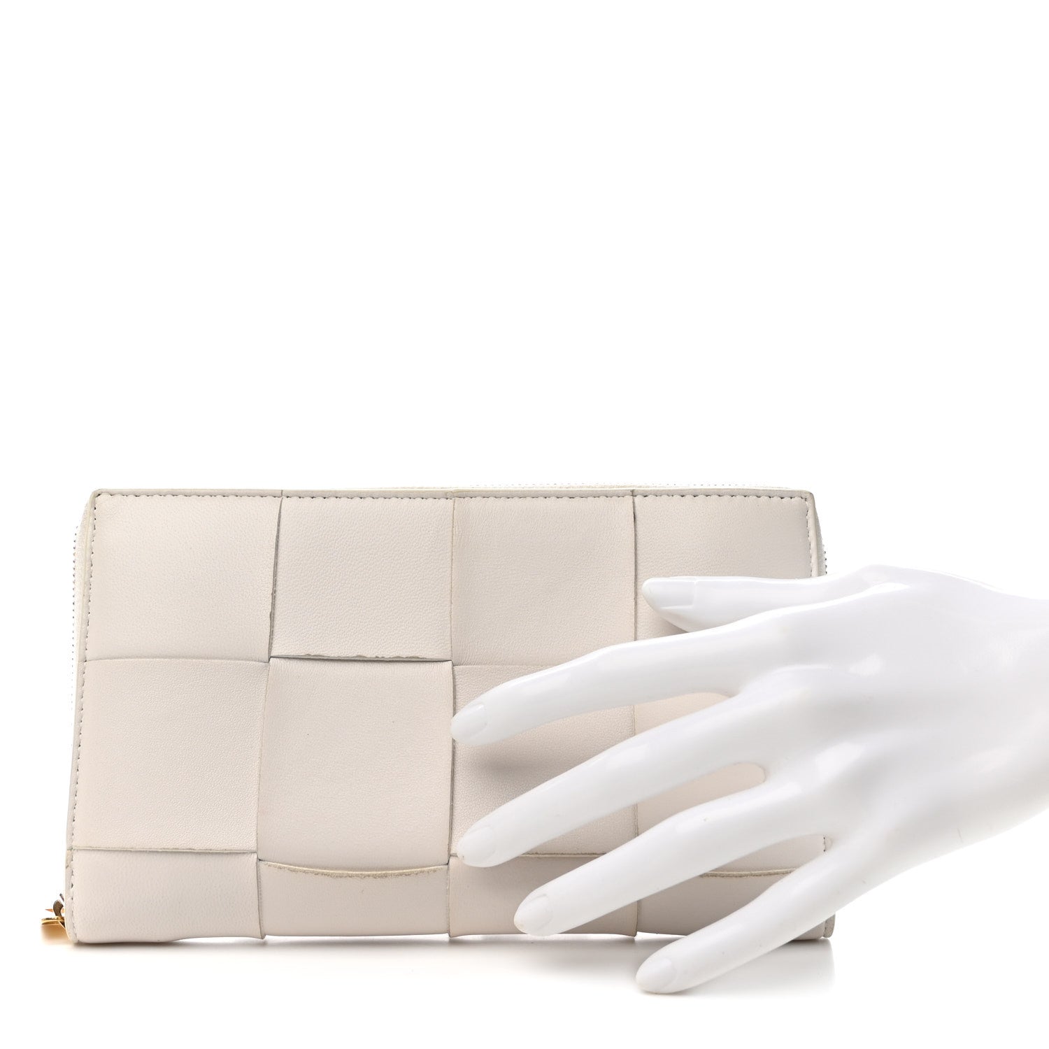 Bottega Veneta Nappa Maxi Intrecciato Zip Around Wallet White 2 of 10