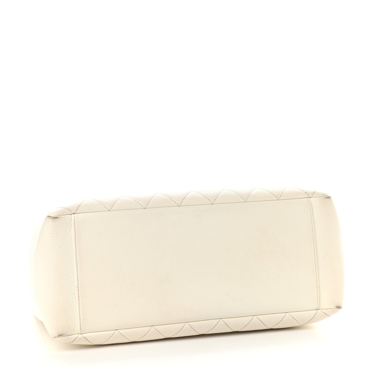 Caviar Quilted Grand Shopping Tote GST White