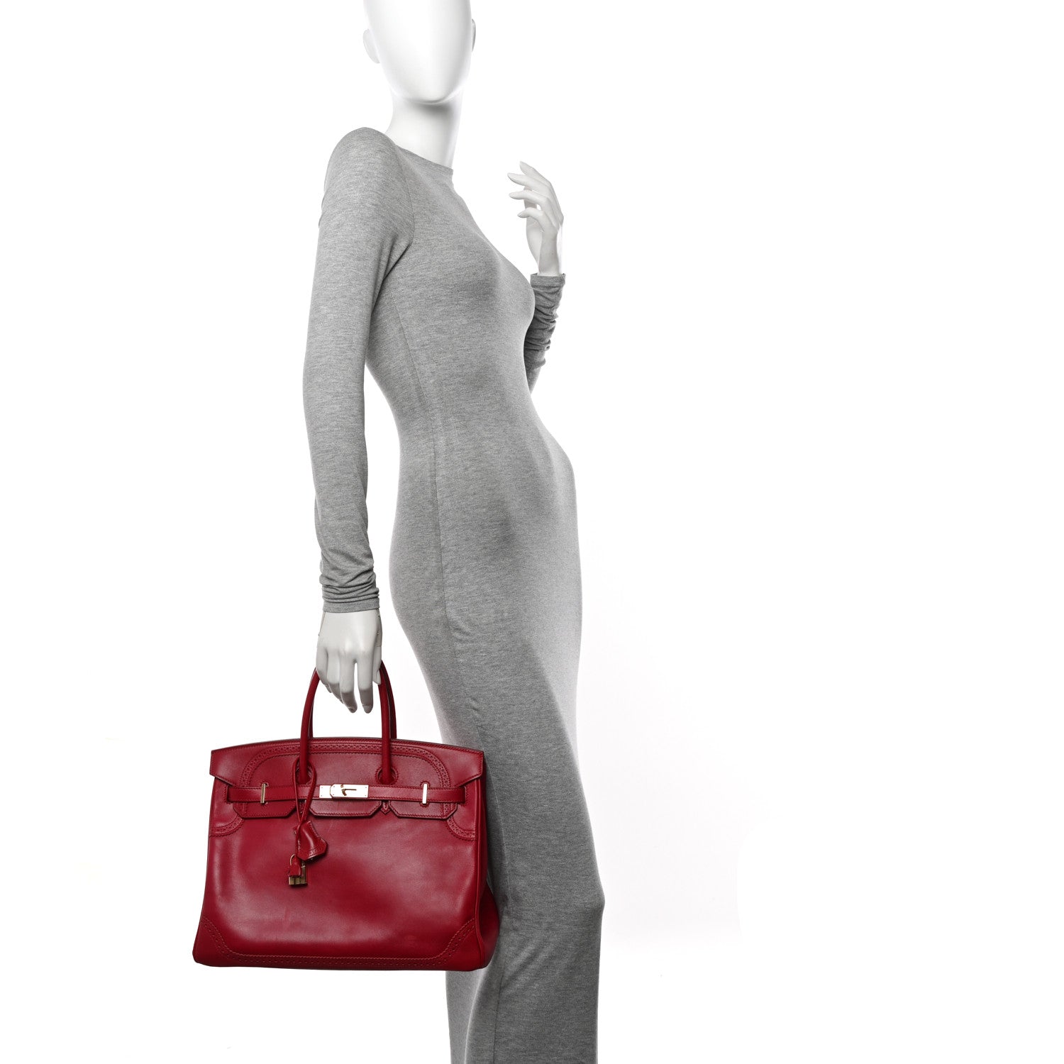 Hermes Tadelakt Ghillies Birkin 35 Rubis 2 of 20