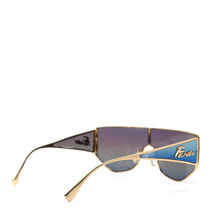 Fendi Metal Disco Geometric Sunglasses FE 40051/U Gold Blue Mirror 4 of 6