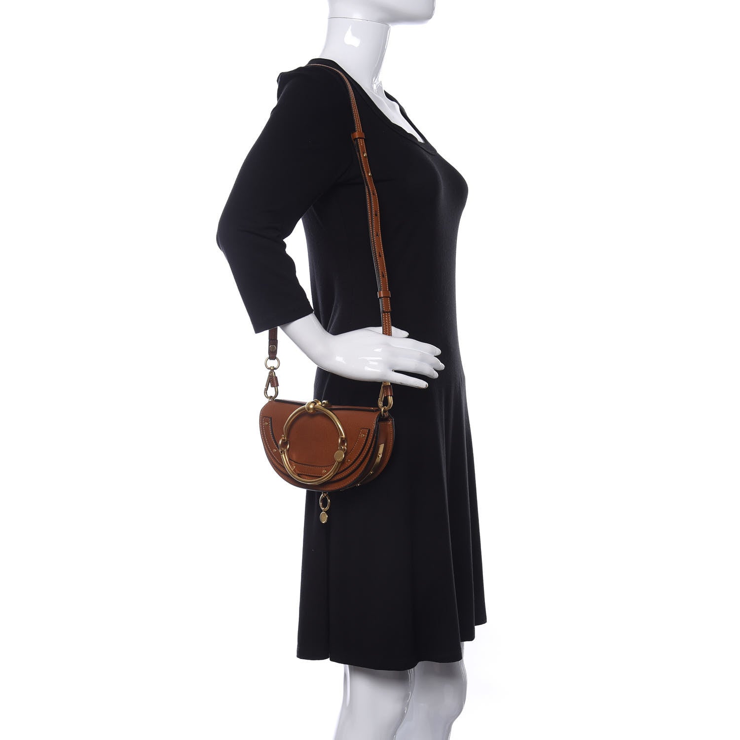 Chloe Calfskin Small Nile Bracelet Minaudiere Bag Caramel 2 of 12