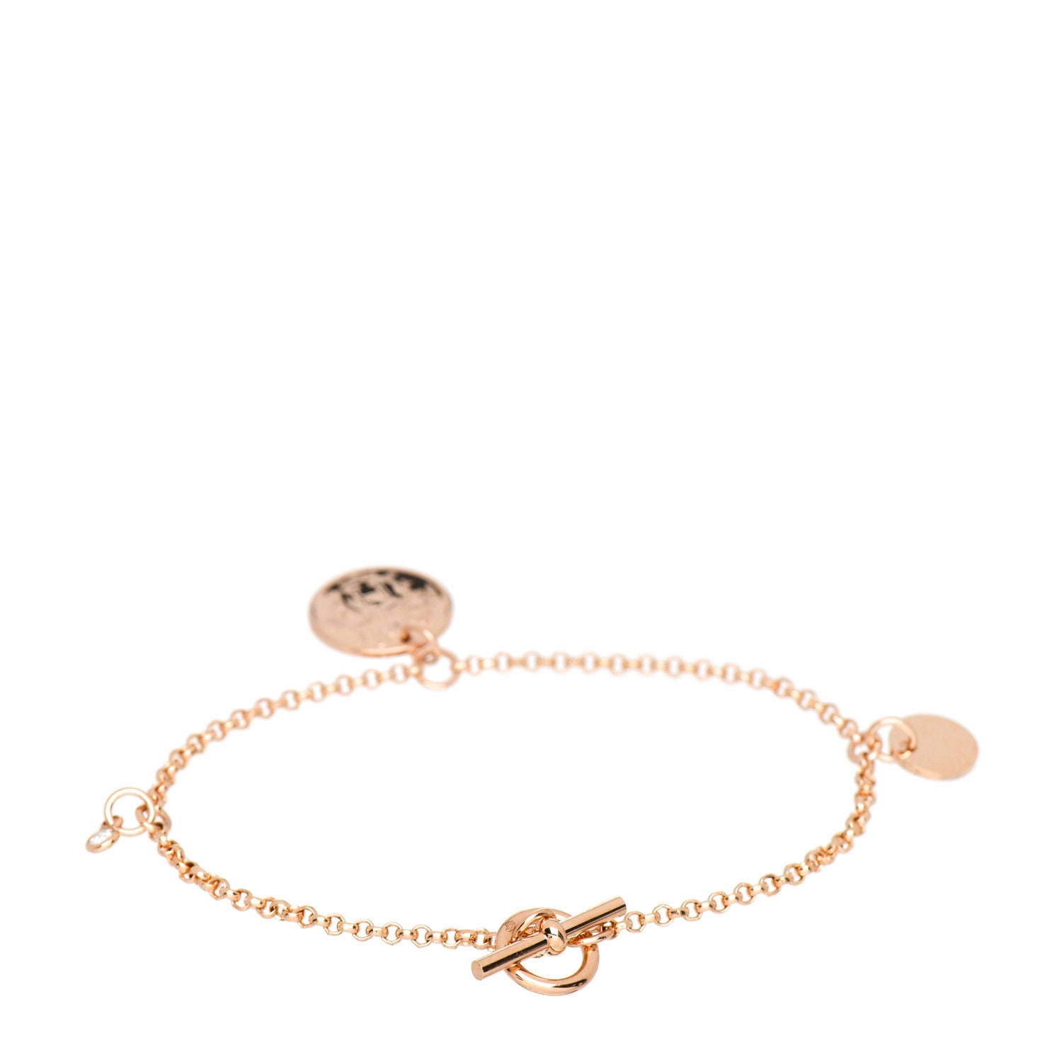 Hermes 18K Rose Gold Diamond PM Ex-Libris Bracelet ST 3 of 5