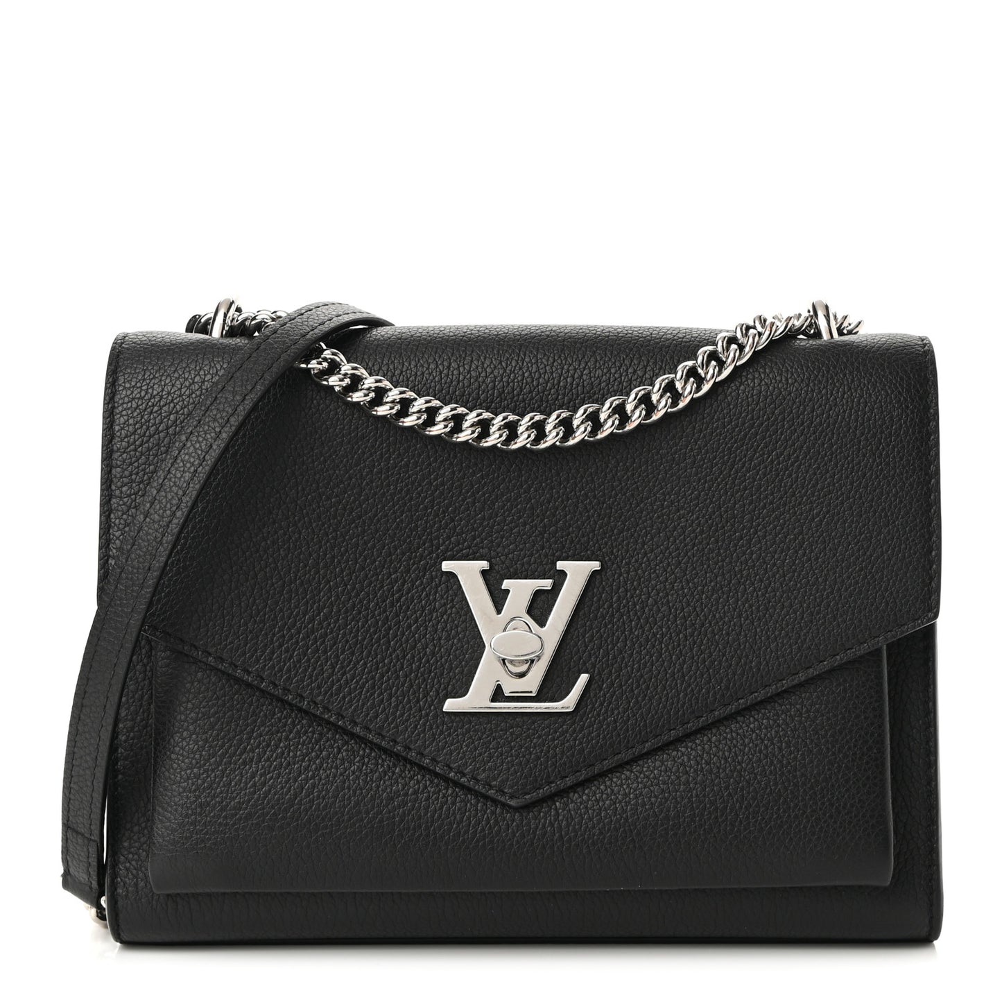 Soft Calfskin My Lockme Chain Bag BB Black