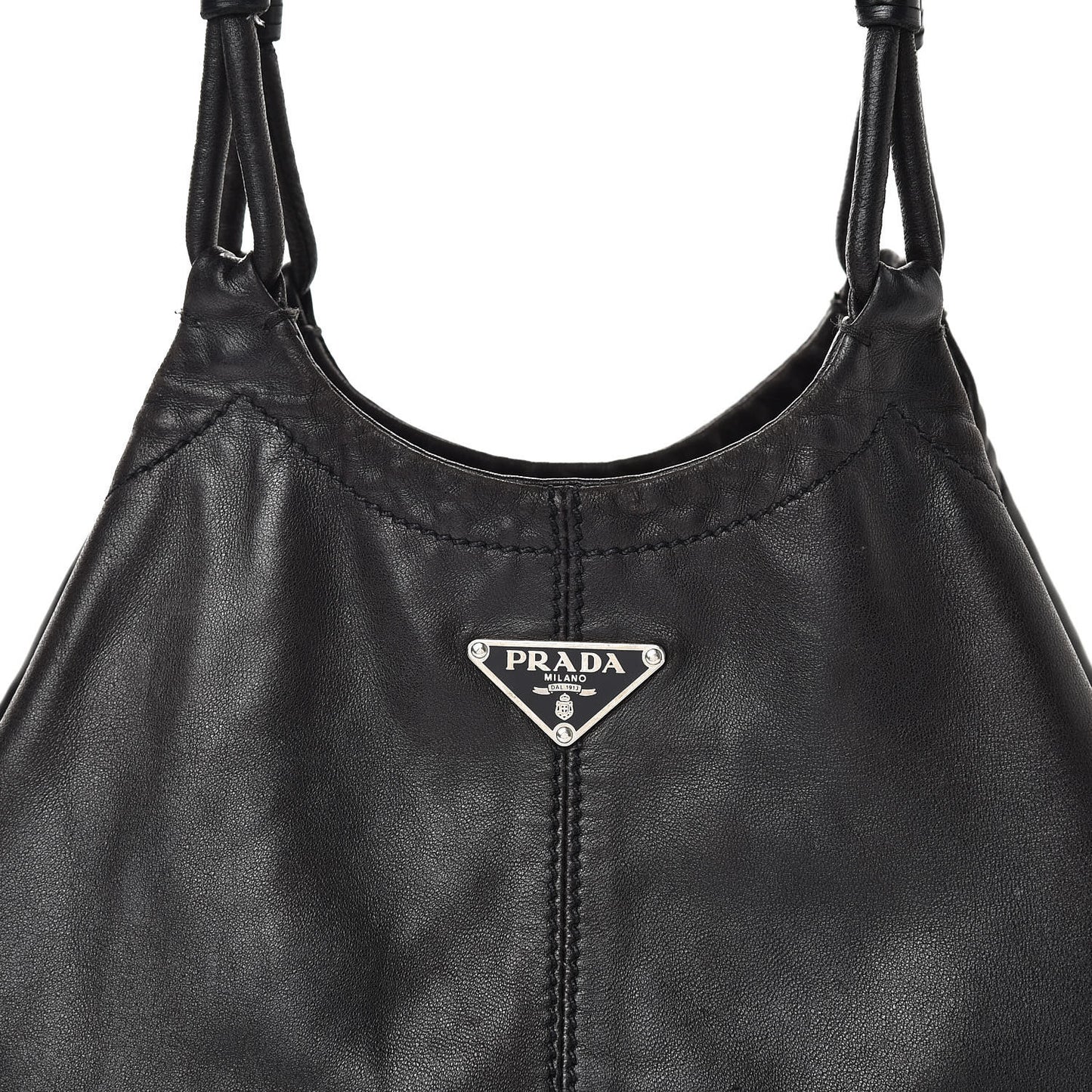 Glace Calfskin Shoulder Bag Black