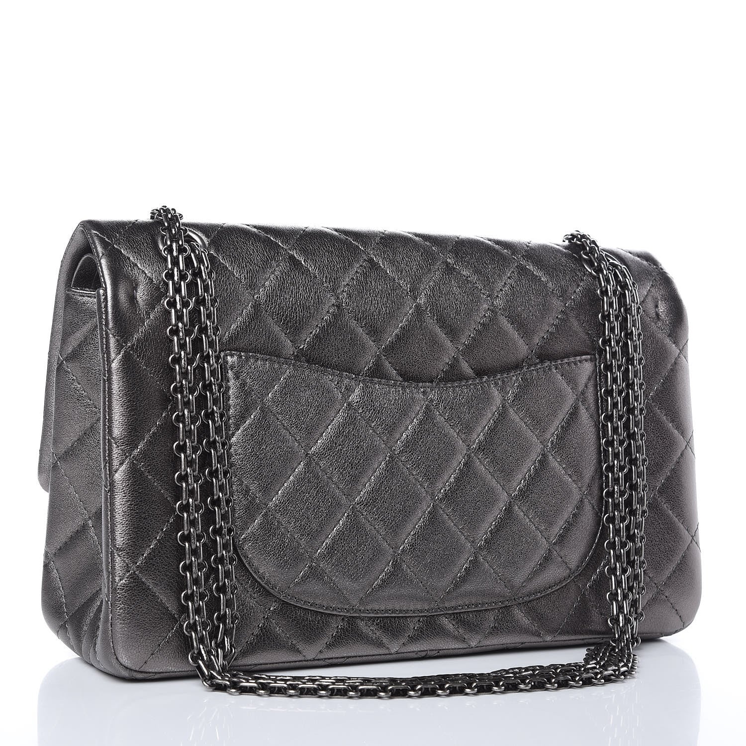 Chanel Metallic Calfskin Quilted 2.55 Reissue 226 Flap Charcoal 3 of 12