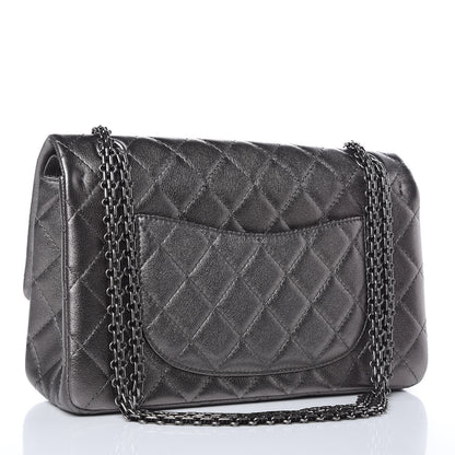 Chanel Metallic Calfskin Quilted 2.55 Reissue 226 Flap Charcoal 3 of 12