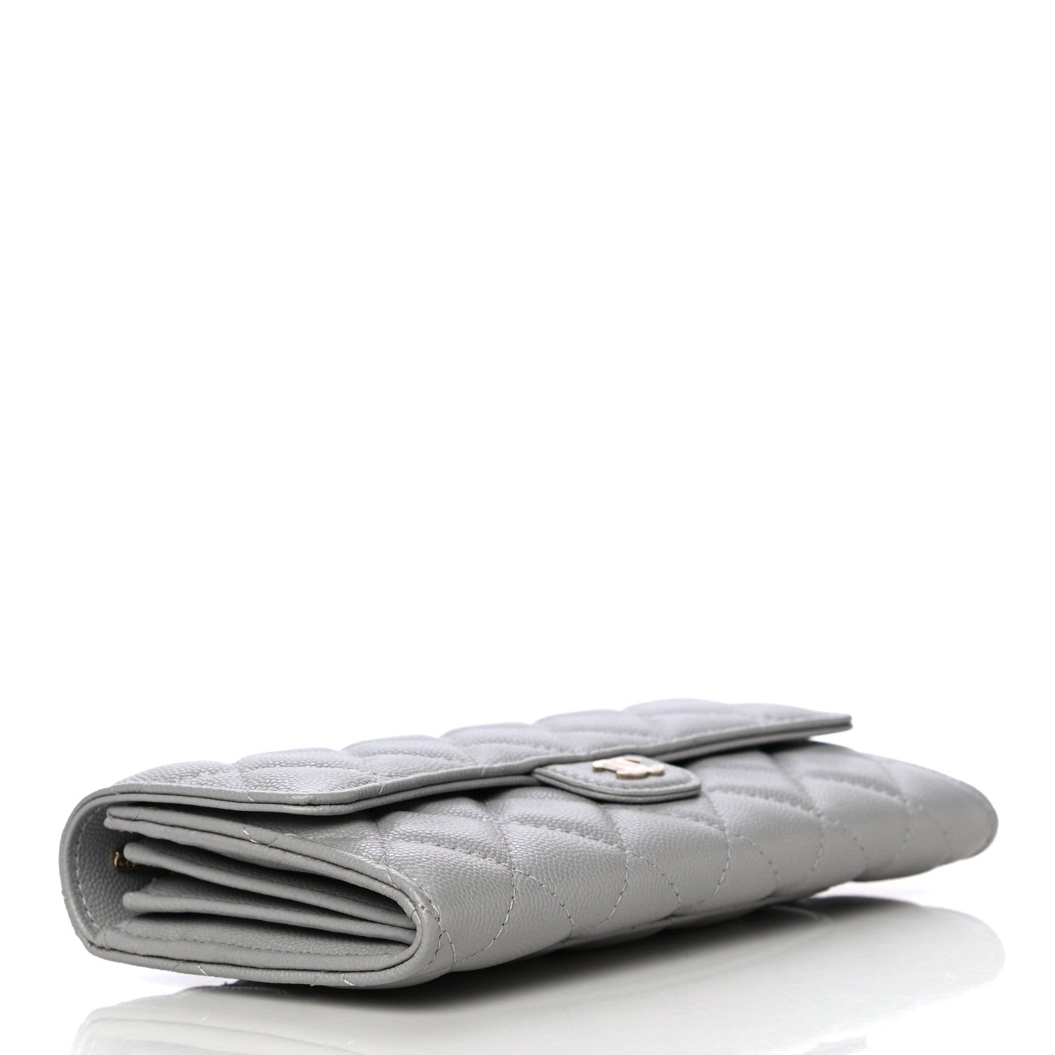 Chanel Caviar Quilted Large Flap Wallet Grey 4 of 12