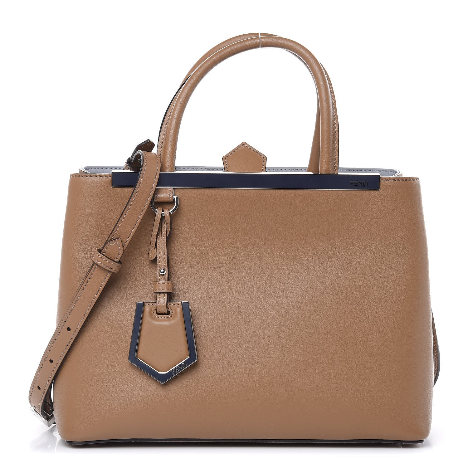 Fendi Vitello Dolce Century Petite 2Jours Tote Sand Polvere 1 of 12