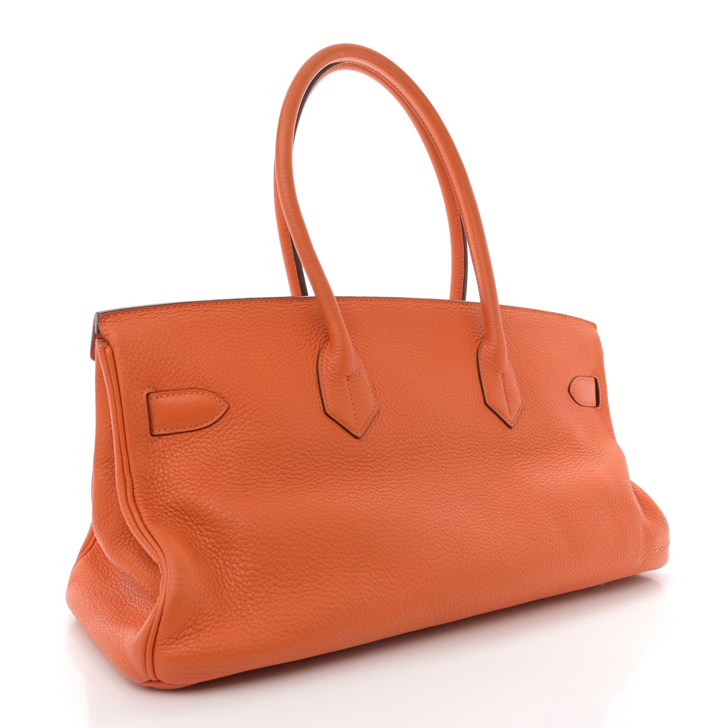Hermes Taurillon Clemence JPG Shoulder Birkin II 42 Orange 3 of 15