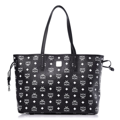 MCM Visetos Medium Reversible Shopper Tote Black 1 of 16