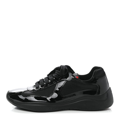 Prada Patent Mens America's Cup Patchwork Sneakers 8 Black 1 of 9