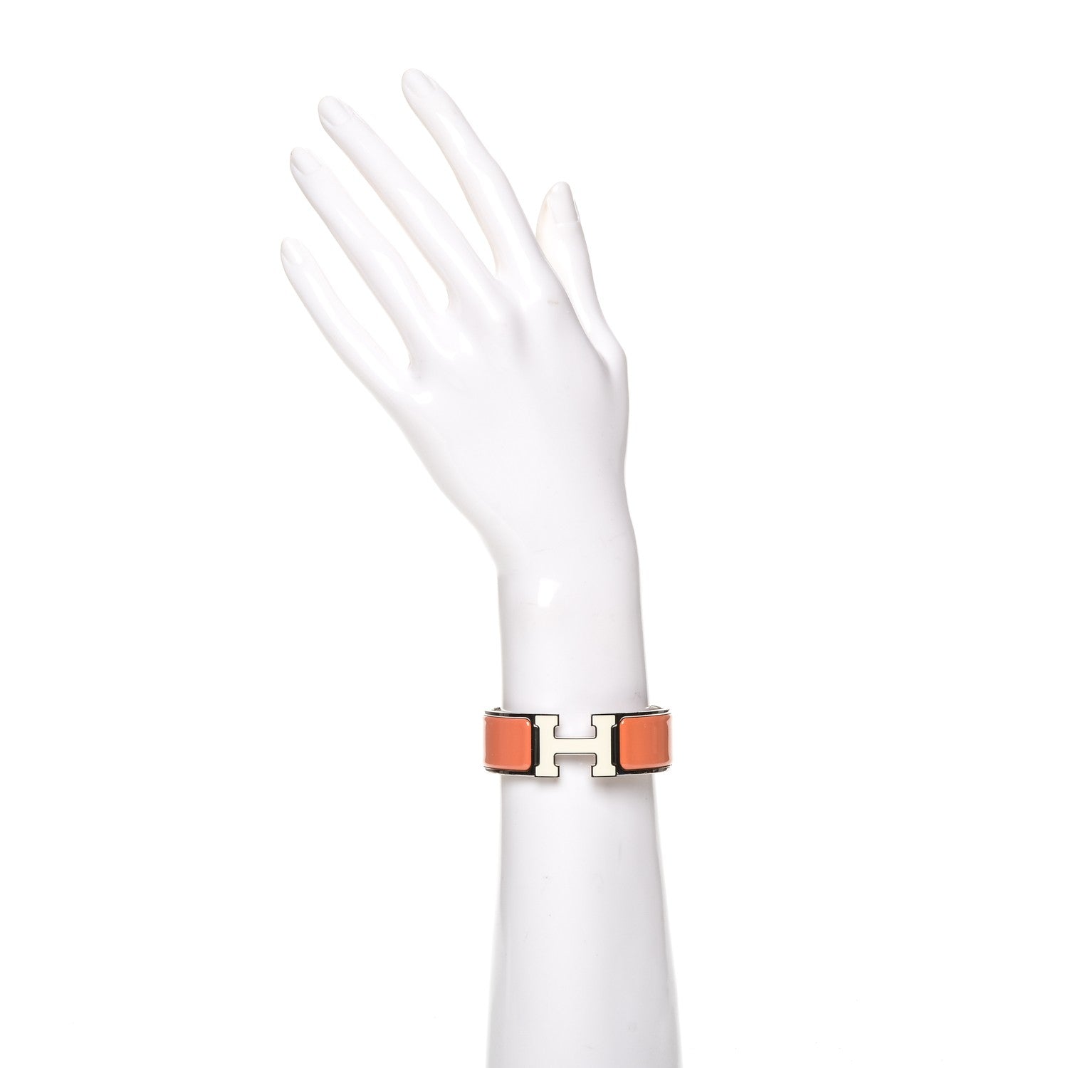 Hermes Enamel Wide Clic Clac H Bracelet GM Orange Fruite 2 of 6