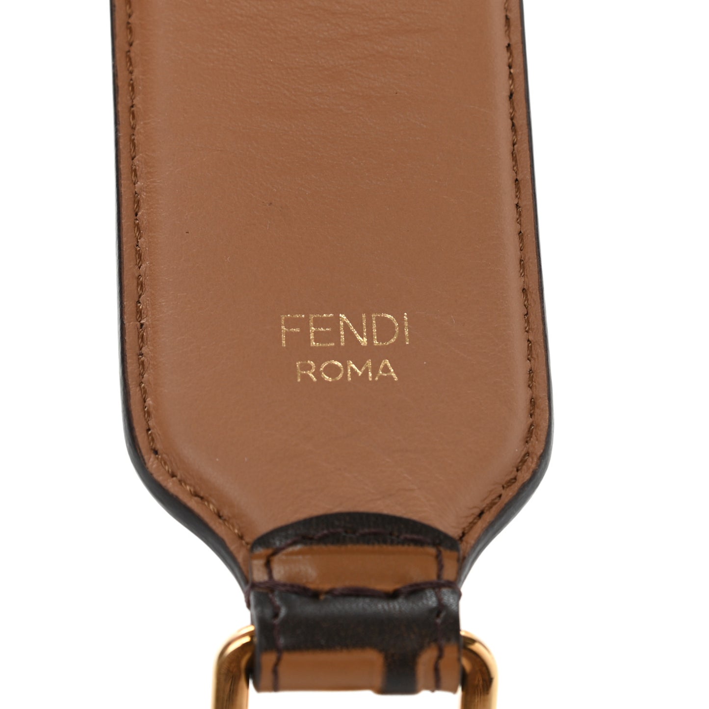 Calfskin FF 1974 Embossed Mini Strap You Tobacco Black