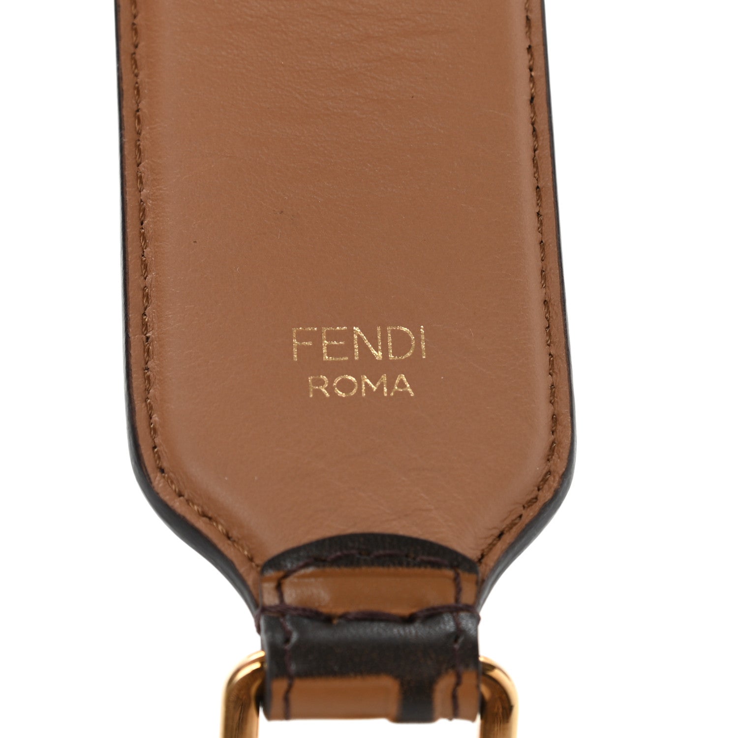 Fendi Calfskin FF 1974 Embossed Mini Strap You Tobacco Black 4 of 6