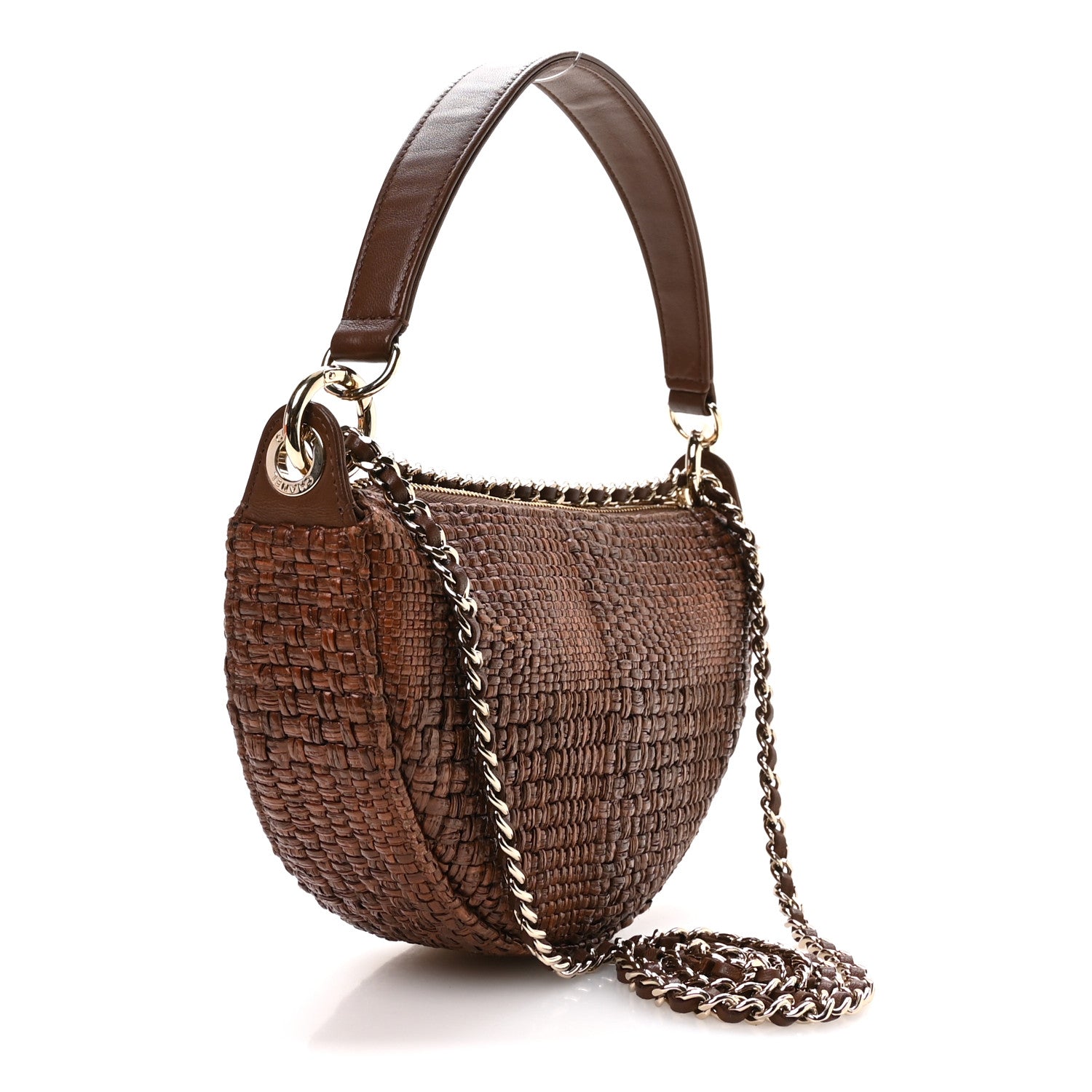 Chanel Braided Raffia Other Shape With Chain Brown 3 of 12