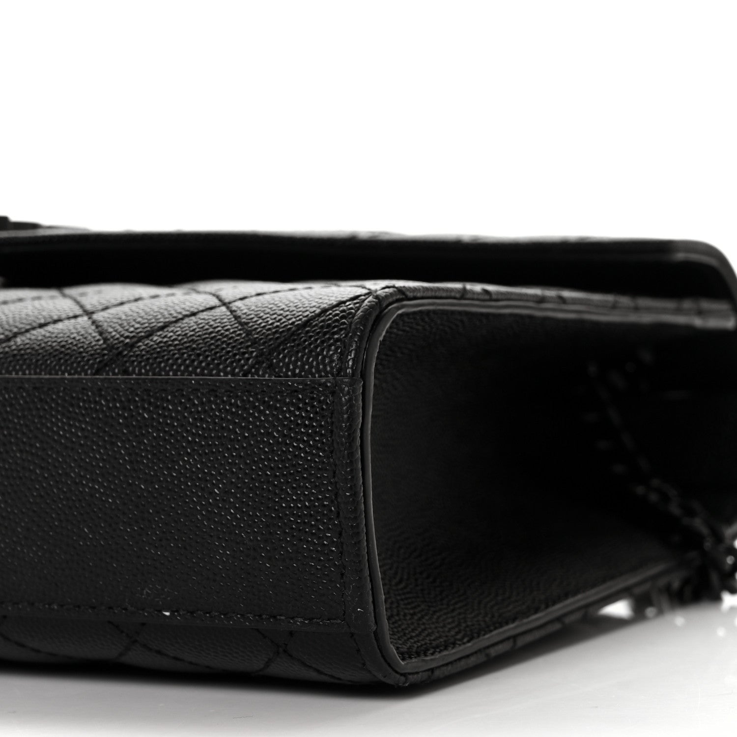 Saint Laurent Grain De Poudre Textured Mixed Matelasse Triquilt Medium Monogram Satchel Black 8 of 8