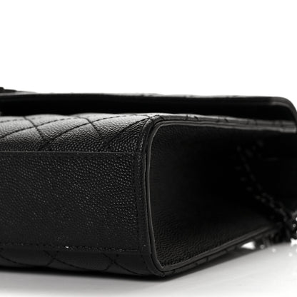 Saint Laurent Grain De Poudre Textured Mixed Matelasse Triquilt Medium Monogram Satchel Black 8 of 8