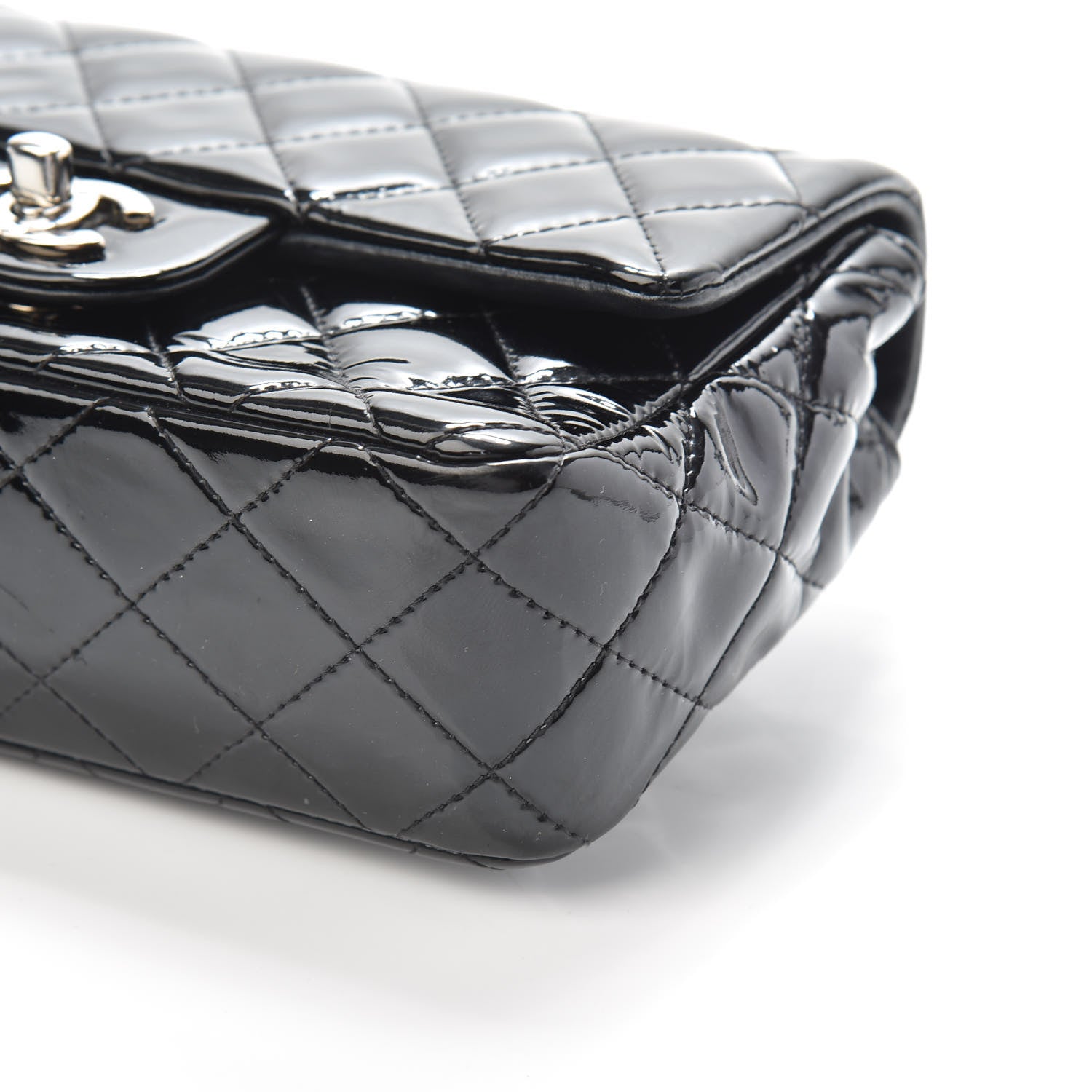 Chanel Patent Calfskin Quilted Mini Rectangular Flap Black 9 of 9