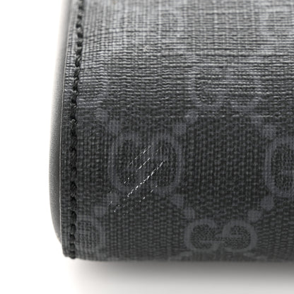 Gucci GG Supreme Monogram Appia Calfskin Web Flat Messenger Bag Black Grey 11 of 11