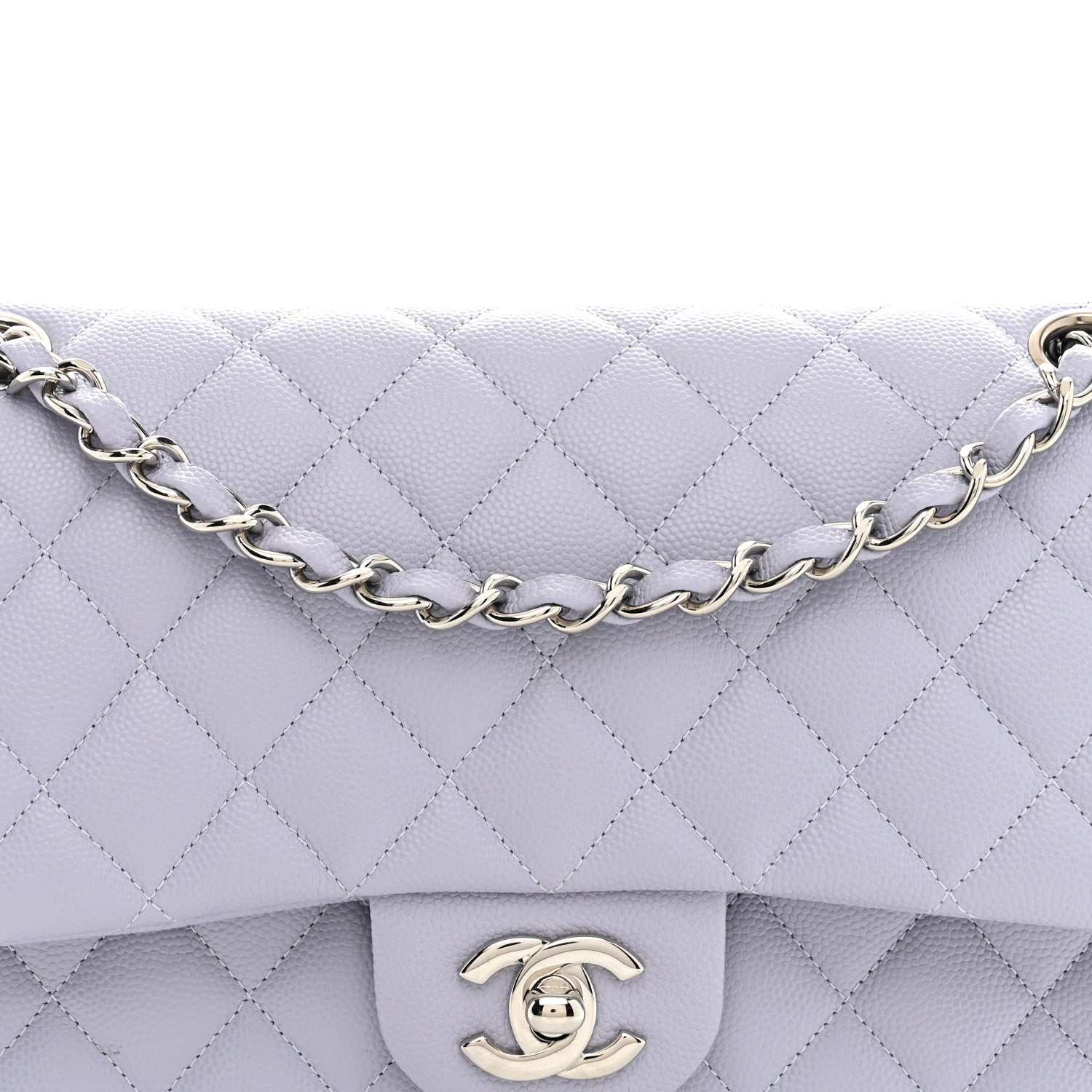 Chanel Caviar Quilted Medium Double Flap Light Purple 8 of 11