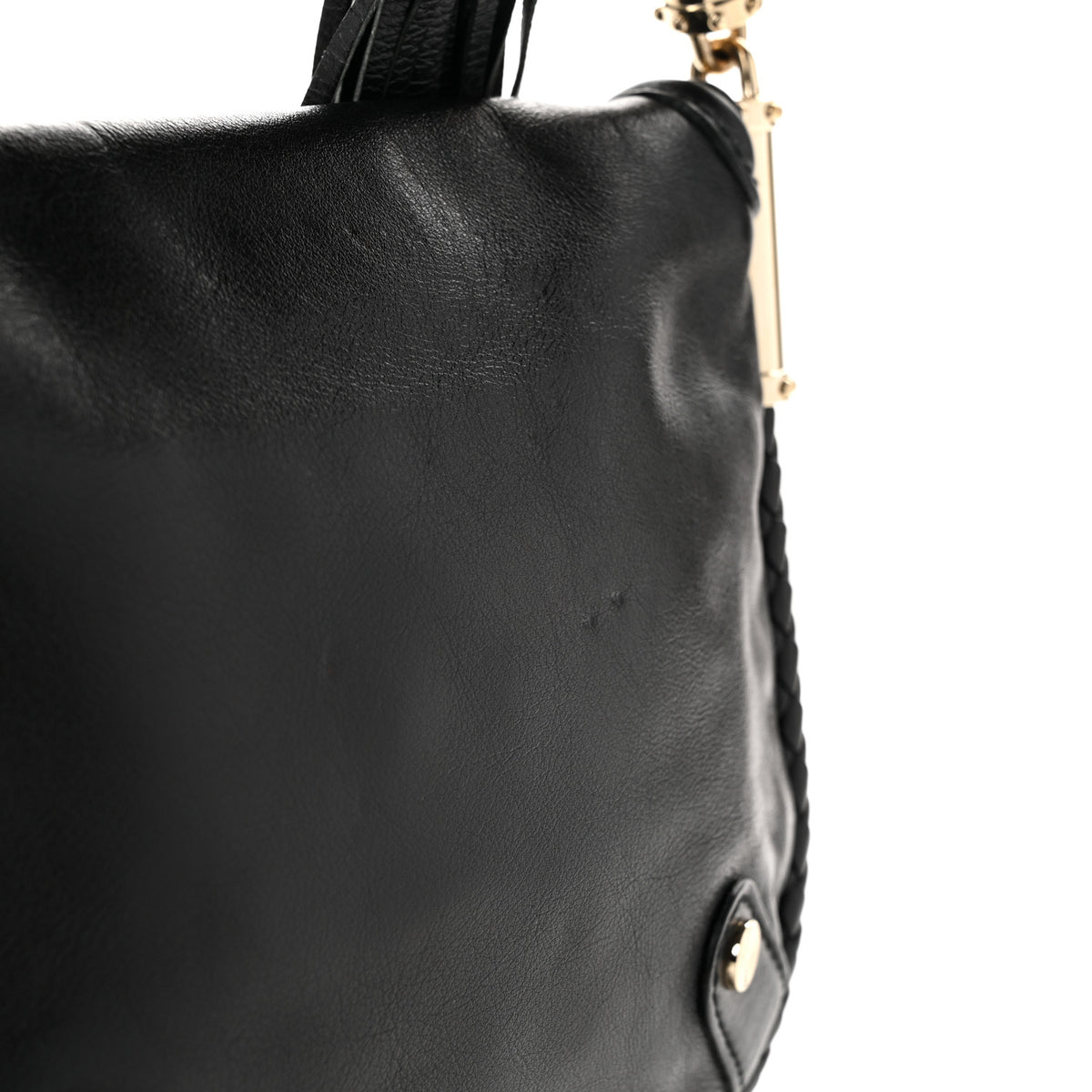 Calfskin Small Britt Tassel Shoulder Bag Black