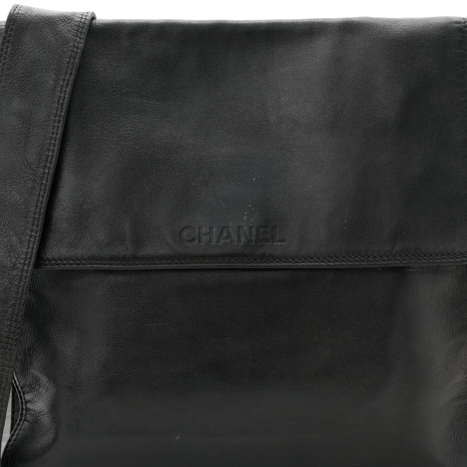 Chanel Lambskin Logo Messenger Dark Brown 8 of 11