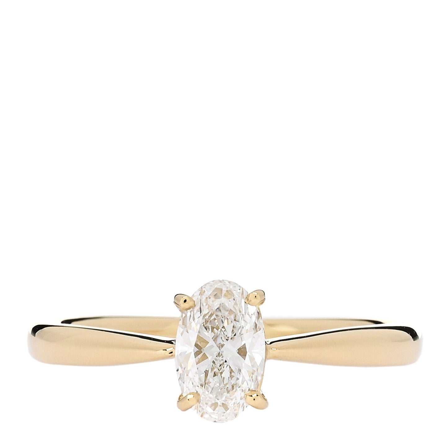 18K Yellow Gold Diamond .51ct Oval Cut Solitaire Engagement Ring  52 6