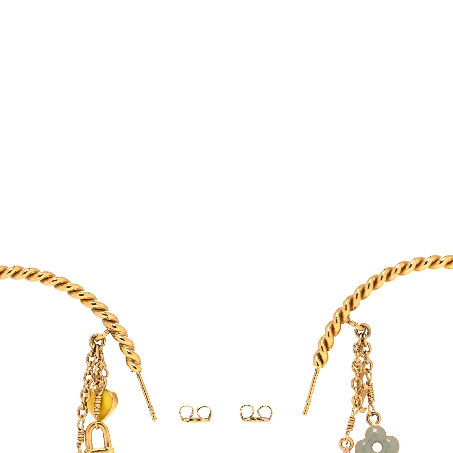 Louis Vuitton Sweet Monogram Creole Hoop Earrings Gold 3 of 3