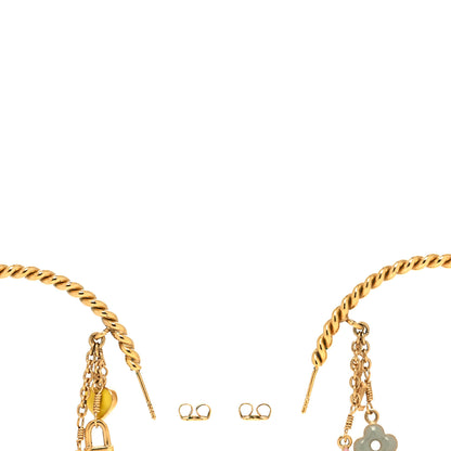 Louis Vuitton Sweet Monogram Creole Hoop Earrings Gold 3 of 3