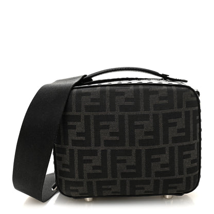Fendi Recycled Fabric Jacquard Vitello Astro FF 1974 Mini Suitcase Bag Asfalto Black 1 of 10