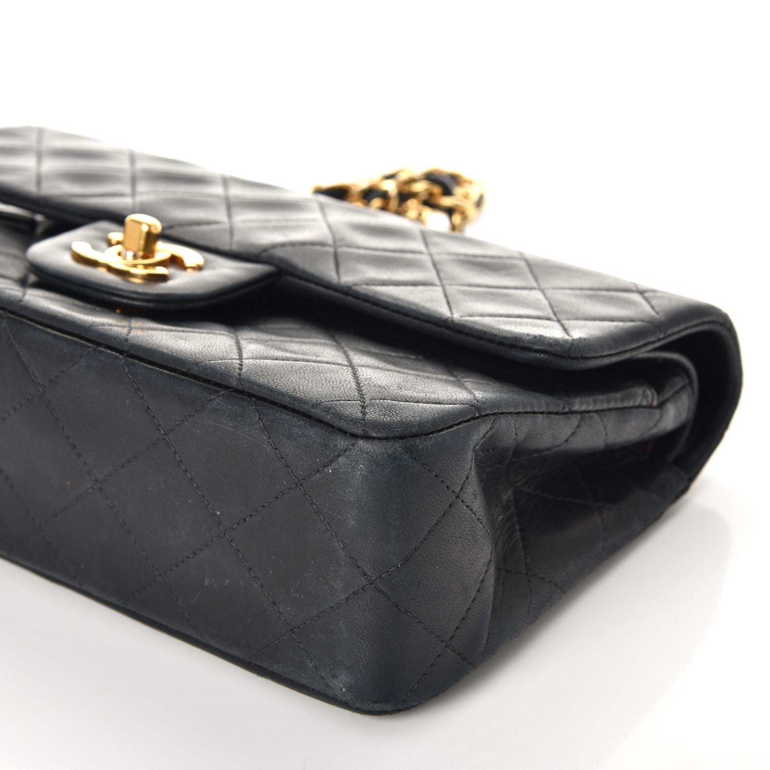 Chanel Lambskin Quilted Small Double Flap Navy 10 of 14