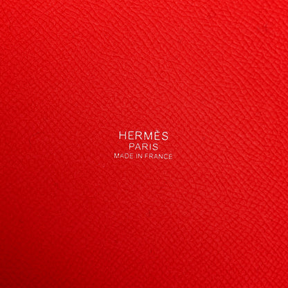 Hermes Epsom Tressage De Cuir Picotin Lock 22 MM Rouge Coeur Bleu du Nord Rouge H 6 of 10