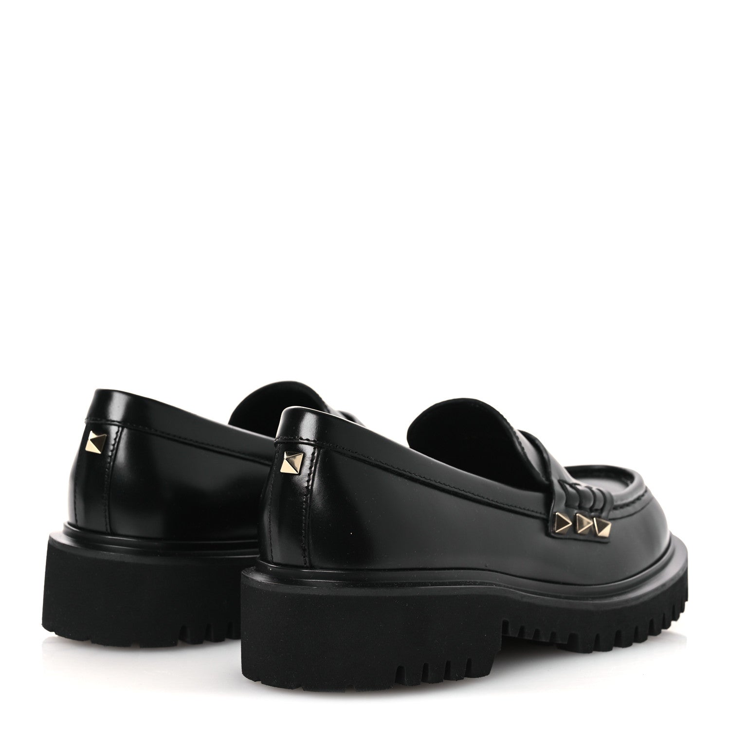 Valentino Garavani Calfskin Rockstud Loafers 35 Black 5 of 10