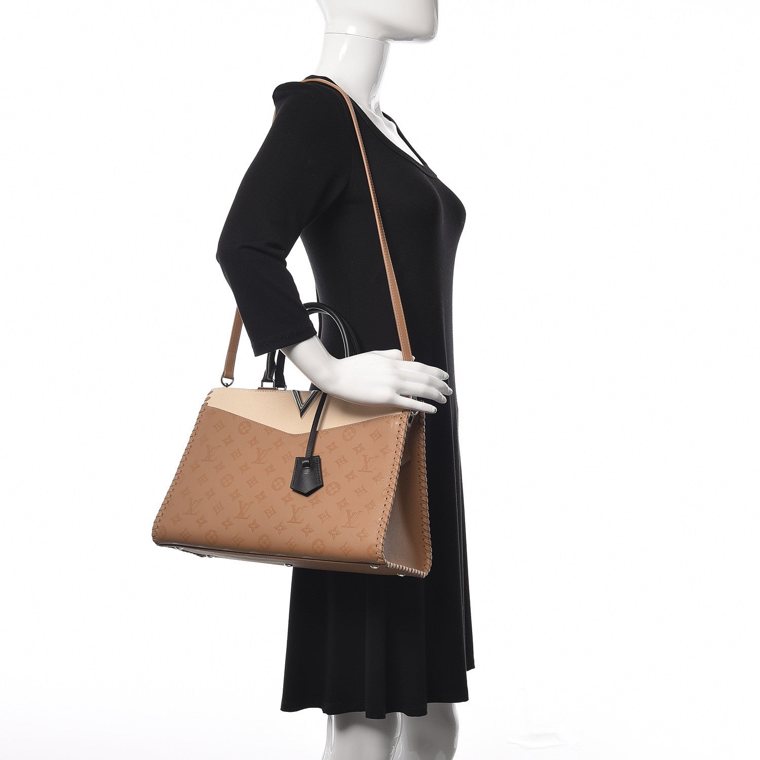 Louis Vuitton Monogram Cuir Plume Very One Zipped Tote Sesame Creme 2 of 9