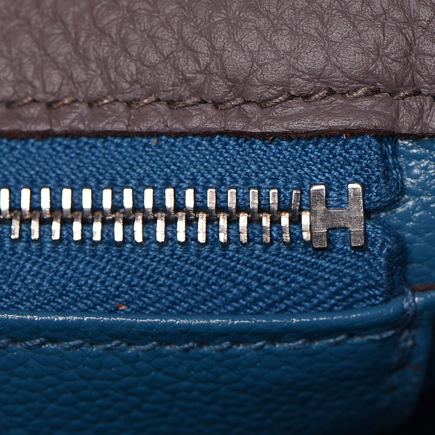 Hermes Togo Horseshoe Kelly Retourne 35 Etain Bleu Tempete 34 of 36
