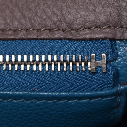 Hermes Togo Horseshoe Kelly Retourne 35 Etain Bleu Tempete 34 of 36
