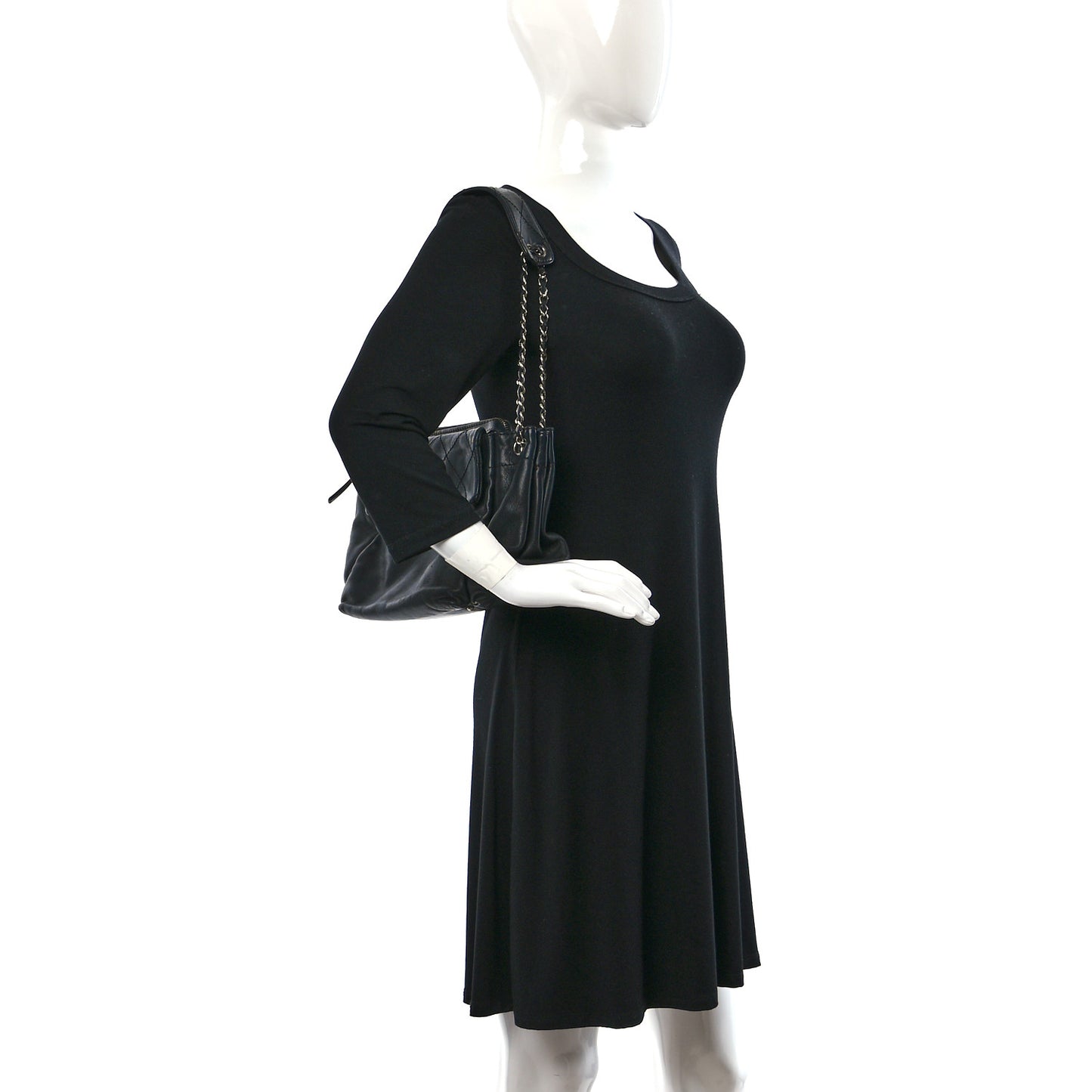 Lambskin Quilted Accordion Flap Black