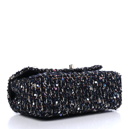 Chanel Glittered Tweed Quilted Mini Rectangular Flap Navy Blue Mulitcolor 3 of 4