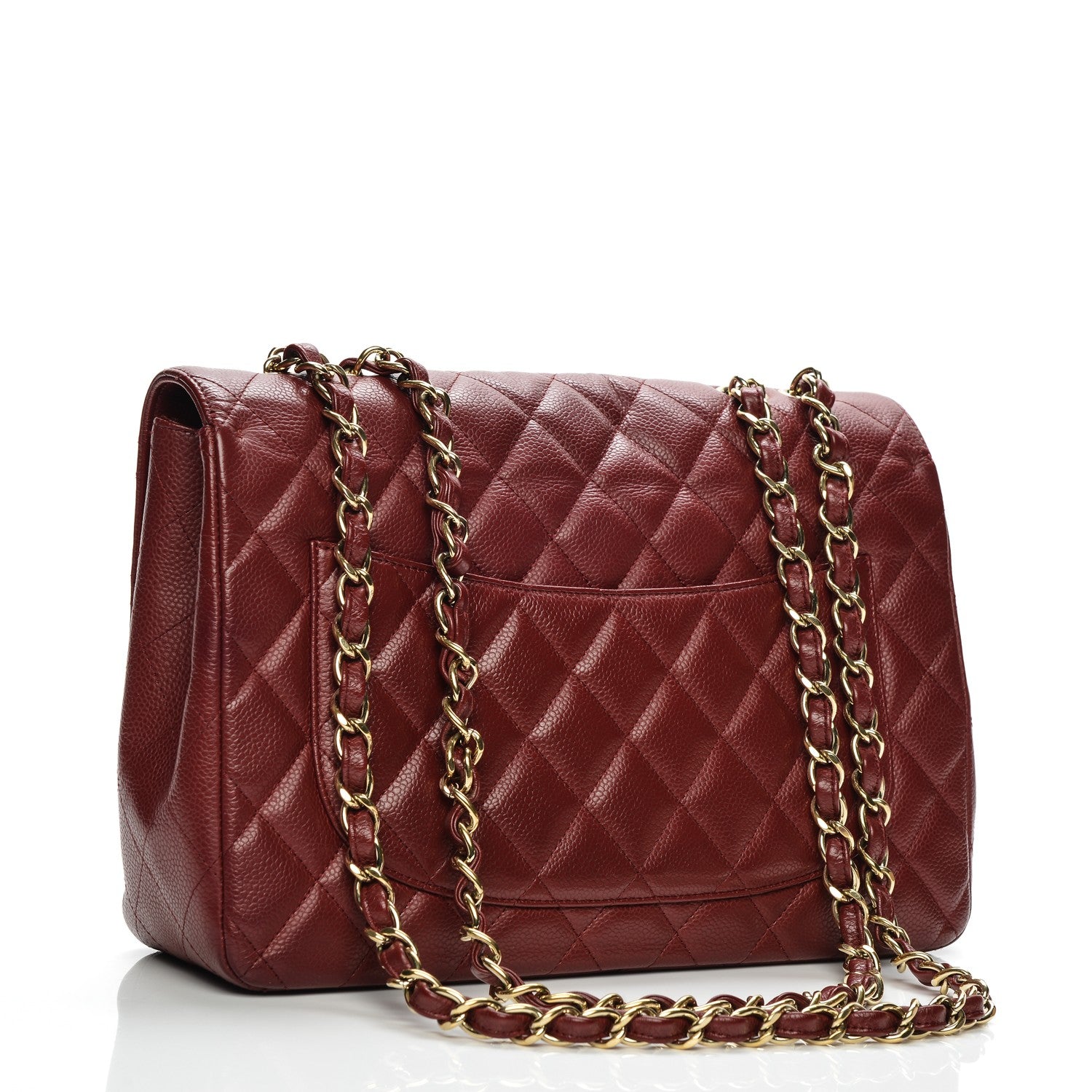 Chanel Caviar Quilted Jumbo Single Flap Dark Red 3 of 7