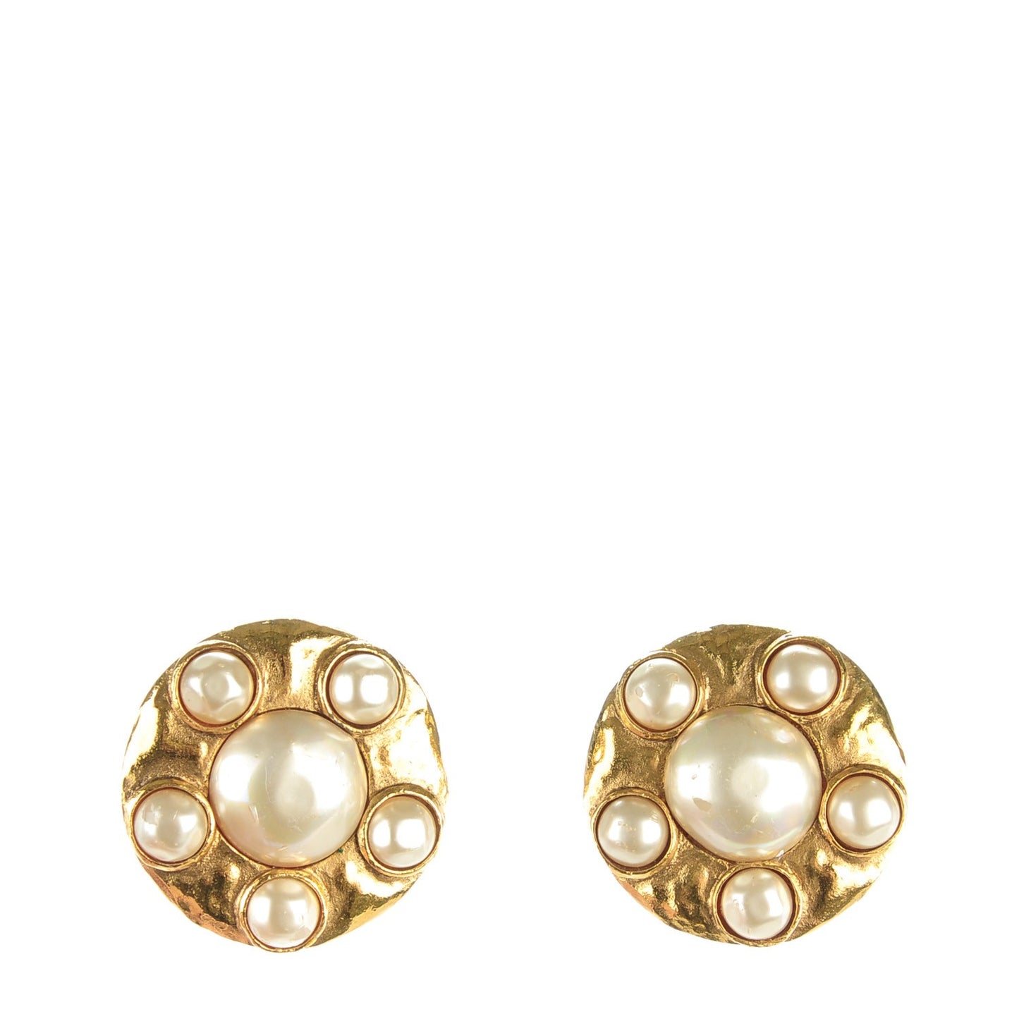 Pearl Clip On Earrings Gold