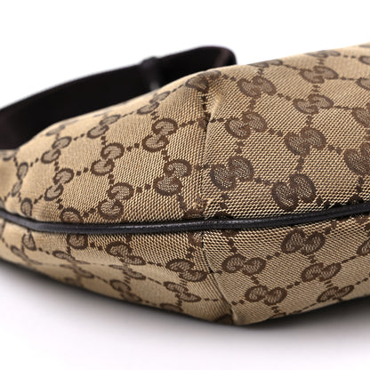 Gucci Monogram Medium Half Moon Hobo Dark Brown 9 of 16