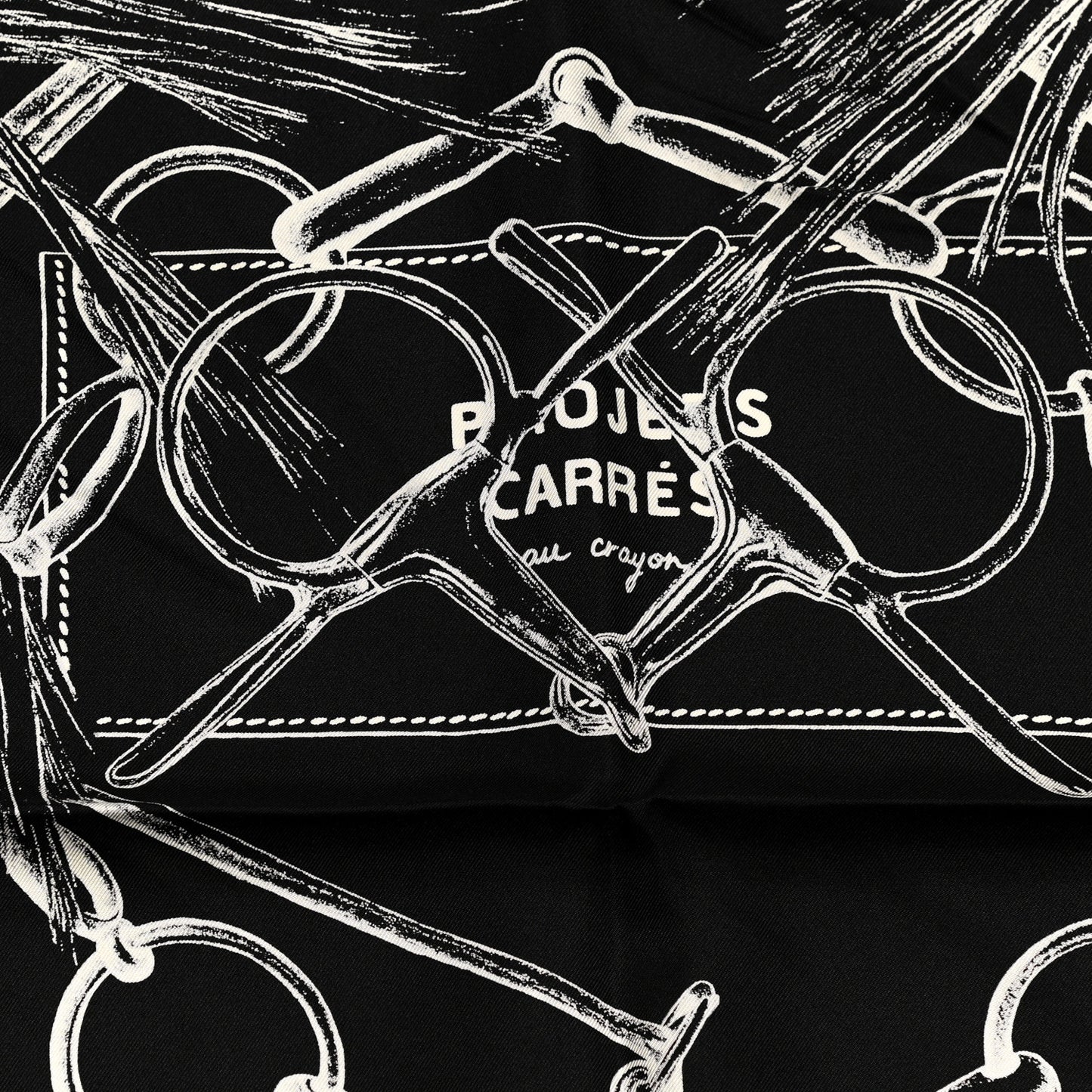 Silk Projets Carres Scarf 90 Black White