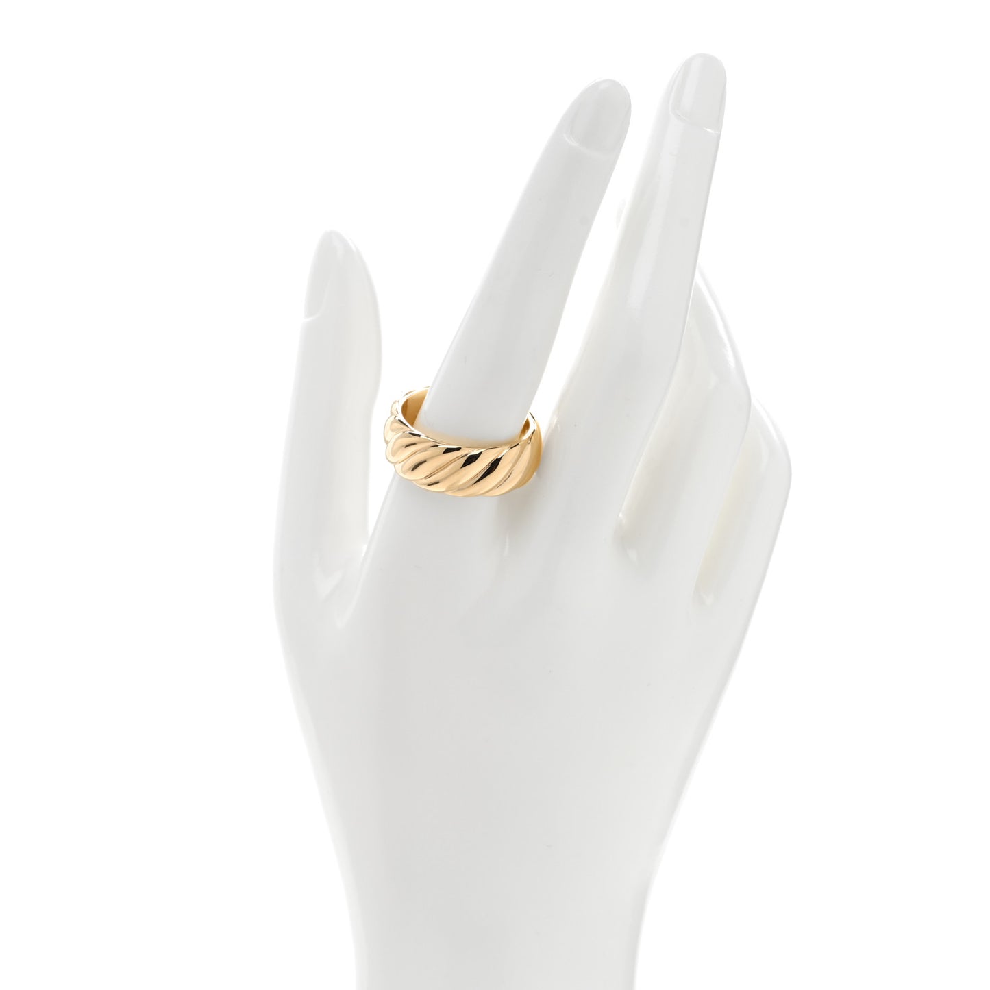 18K Yellow Gold 9mm Sculpted Cable Band Ring 65 11