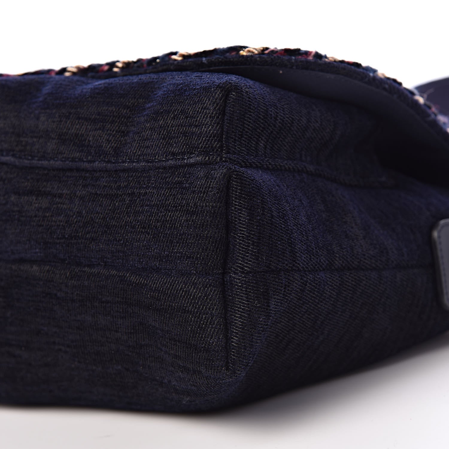 Chanel Wool Velvet Quilted Parisian Stroll Messenger Navy 9 of 10