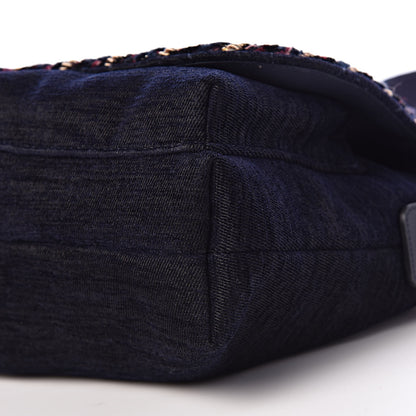 Chanel Wool Velvet Quilted Parisian Stroll Messenger Navy 9 of 10
