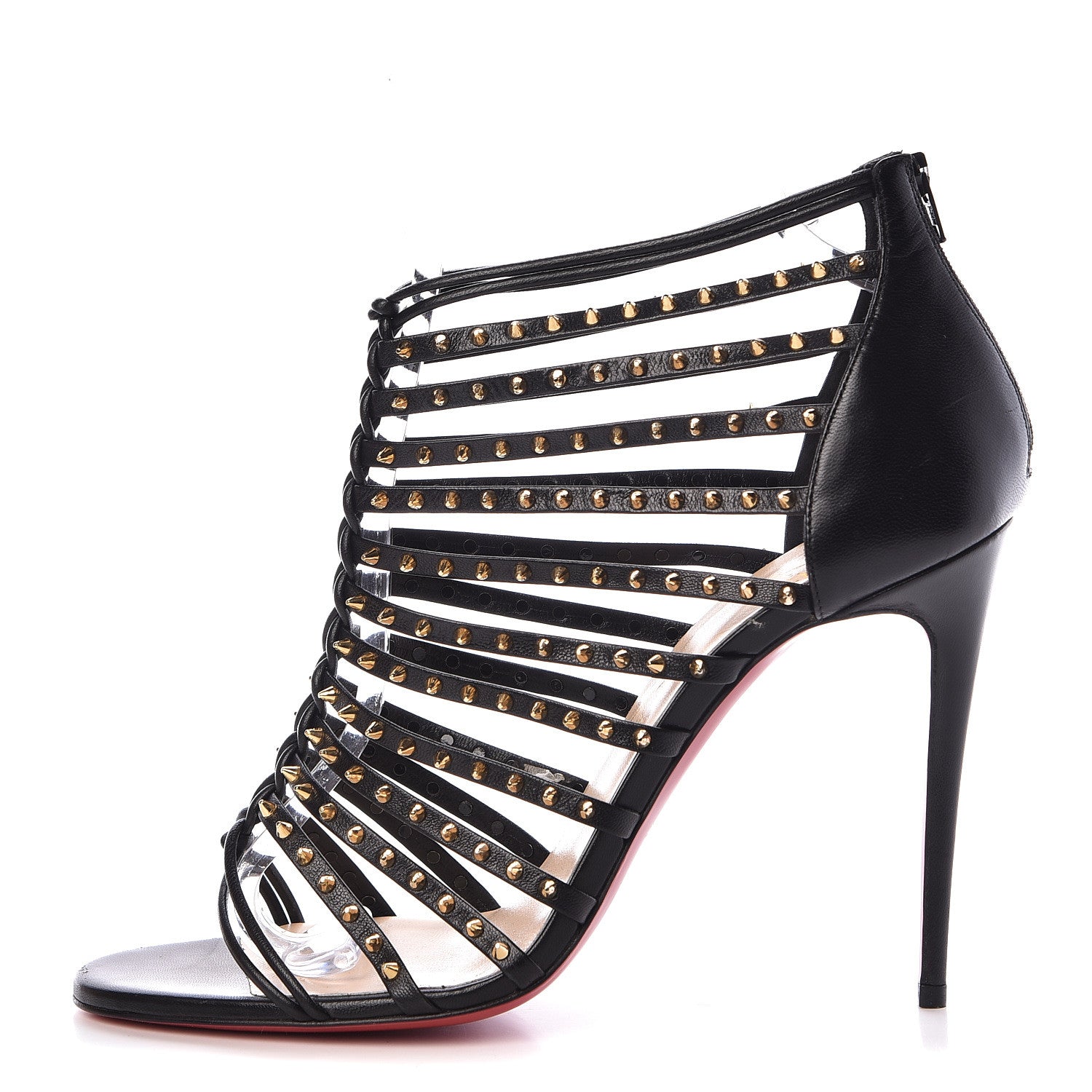 Christian Louboutin Kid Millaclou 100 Cage Sandals 39.5 Black 1 of 10