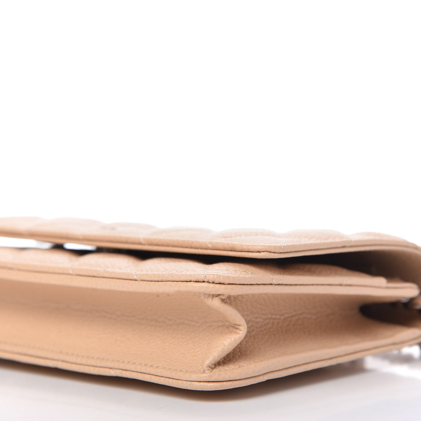 Caviar Quilted Wallet On Chain WOC Beige Clair