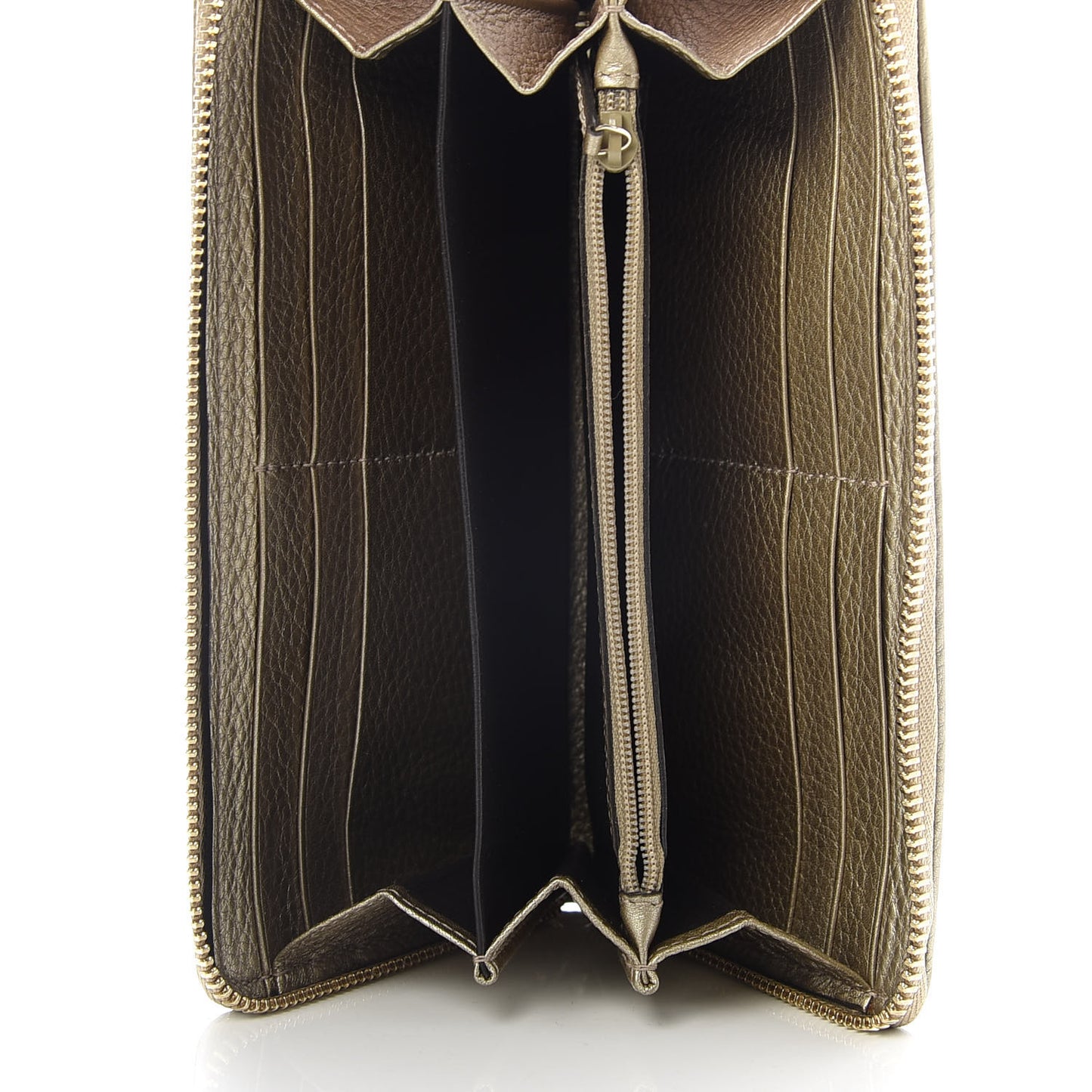 Diamante Bamboo Tassel Zip Around Wallet Gold